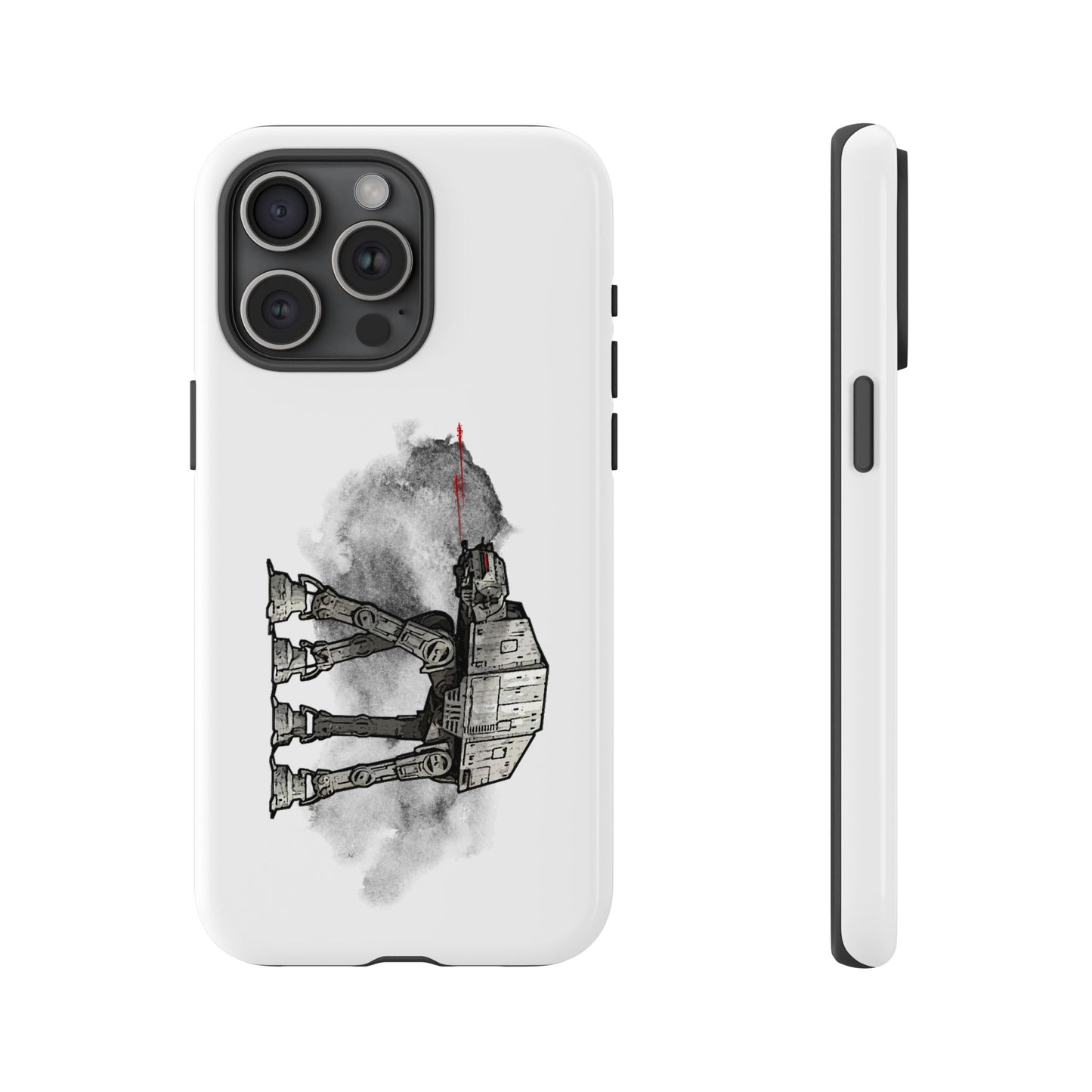 Tough Cases, Star Wars Empire Strikes Back AT-AT Walker Fanart Rugged Cell Phone Case, White Walker Phone Cover, Empire Strikes Back Merch,