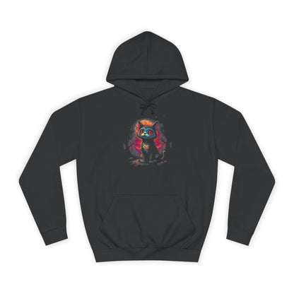 Edgar Allen Poe Inspired Pluto the Cat Unisex College Hoodie, Creepy Gothic Sweatshirt, Halloween Literature Fan Gift, Black Cat Hoody,