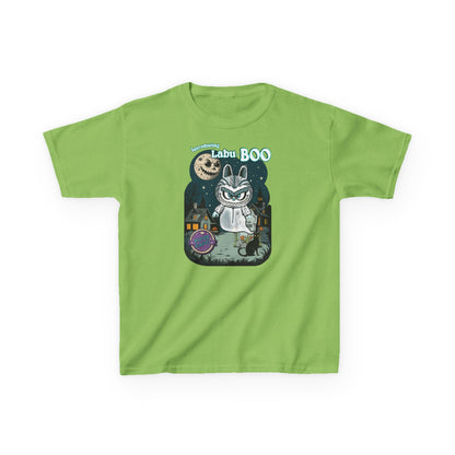 Labu Boo Kids Tee, Halloween Ghostly Labu-Boo Cartoon Shirt for Boys and Girls, Spooky and Charming Halloween Costume, Vintage Style Tee,