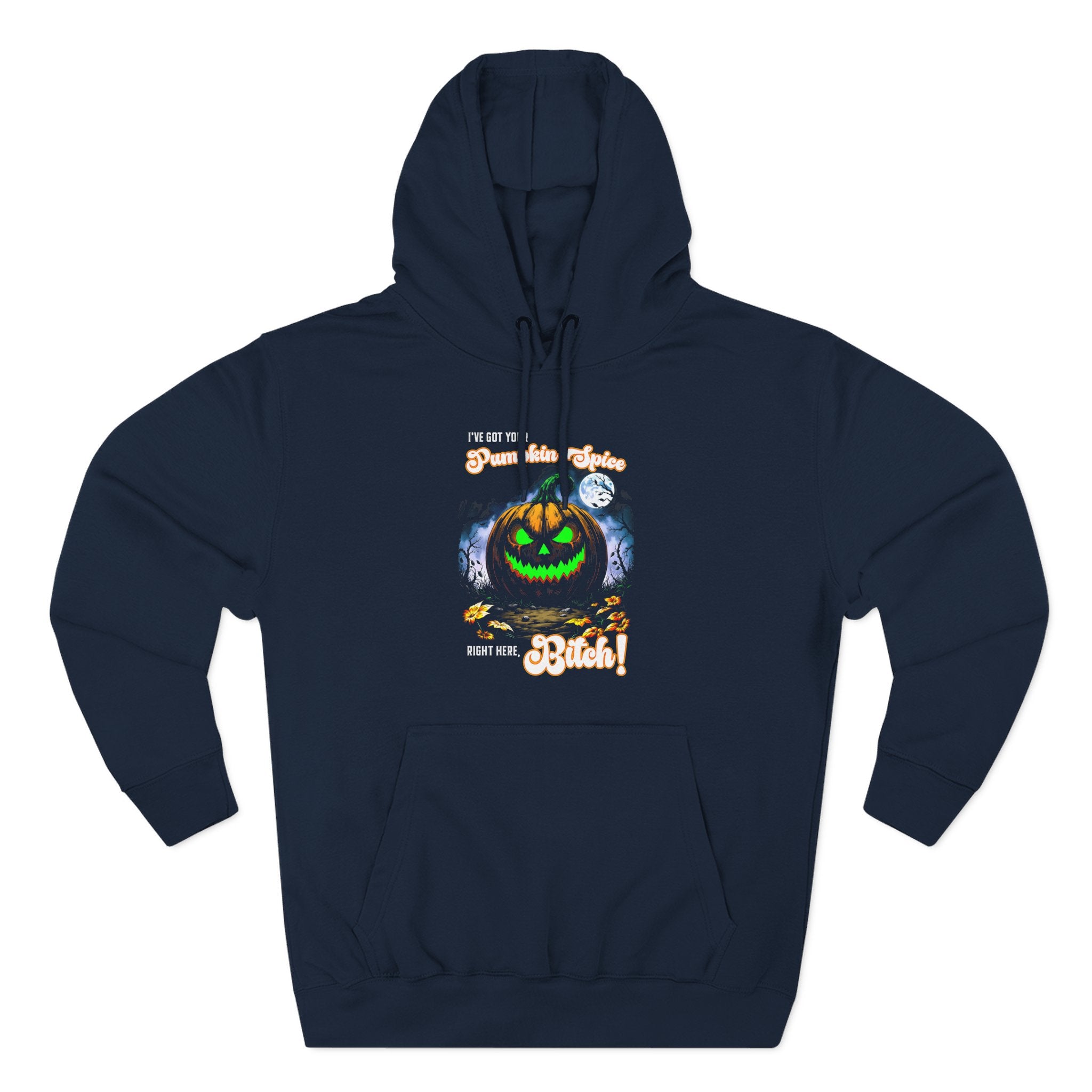 Halloween Three-Panel Fleece Hoodie, Spooky Jack-O'-Lantern