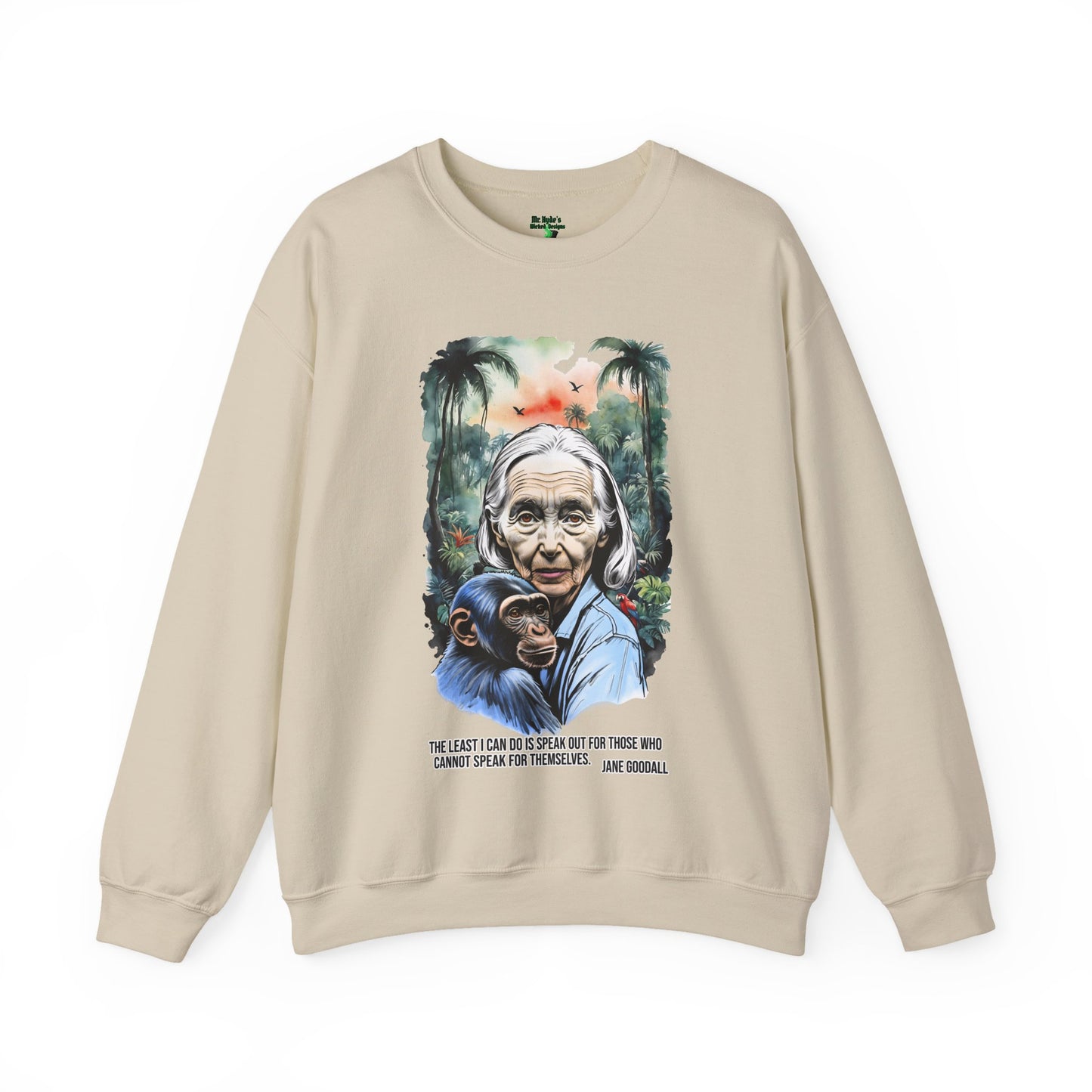 Jane Goodall Inspired Crewneck Sweatshirt, Unisex Sweatshirt, Eco-Friendly Apparel, Gift for Animal Lovers, Inspirational Quote [...]