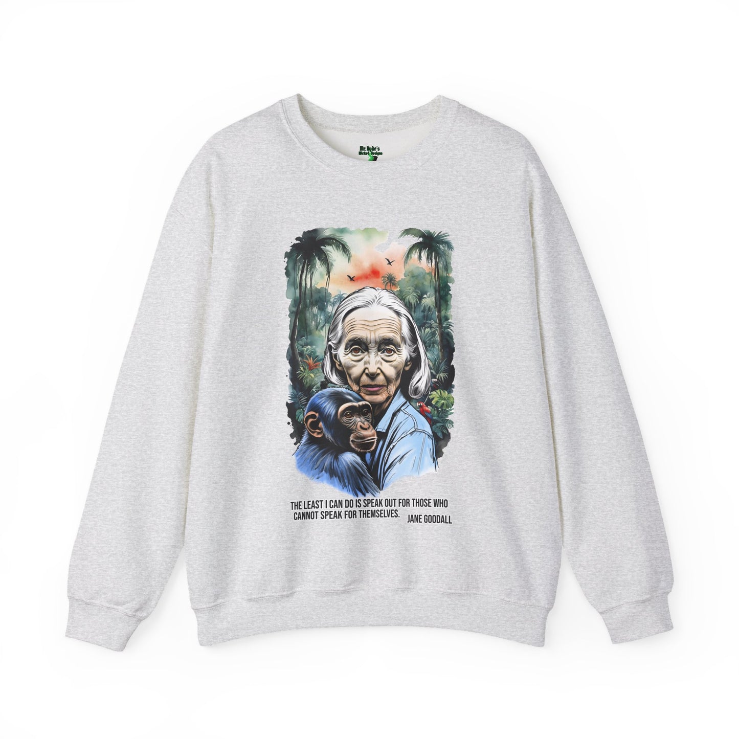 Jane Goodall Inspired Crewneck Sweatshirt, Unisex Sweatshirt, Eco-Friendly Apparel, Gift for Animal Lovers, Inspirational Quote [...]