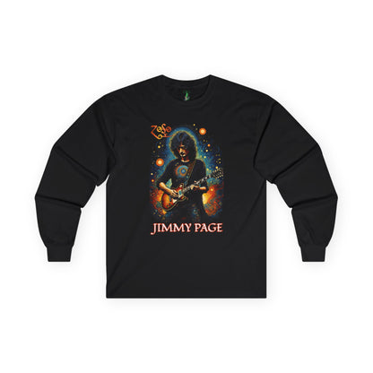Jimmy Page Tribute Long Sleeve Tee, Led Zeppelin Concert Shirt, 70's Vintage Style Tee, Unisex Cotton Shirt