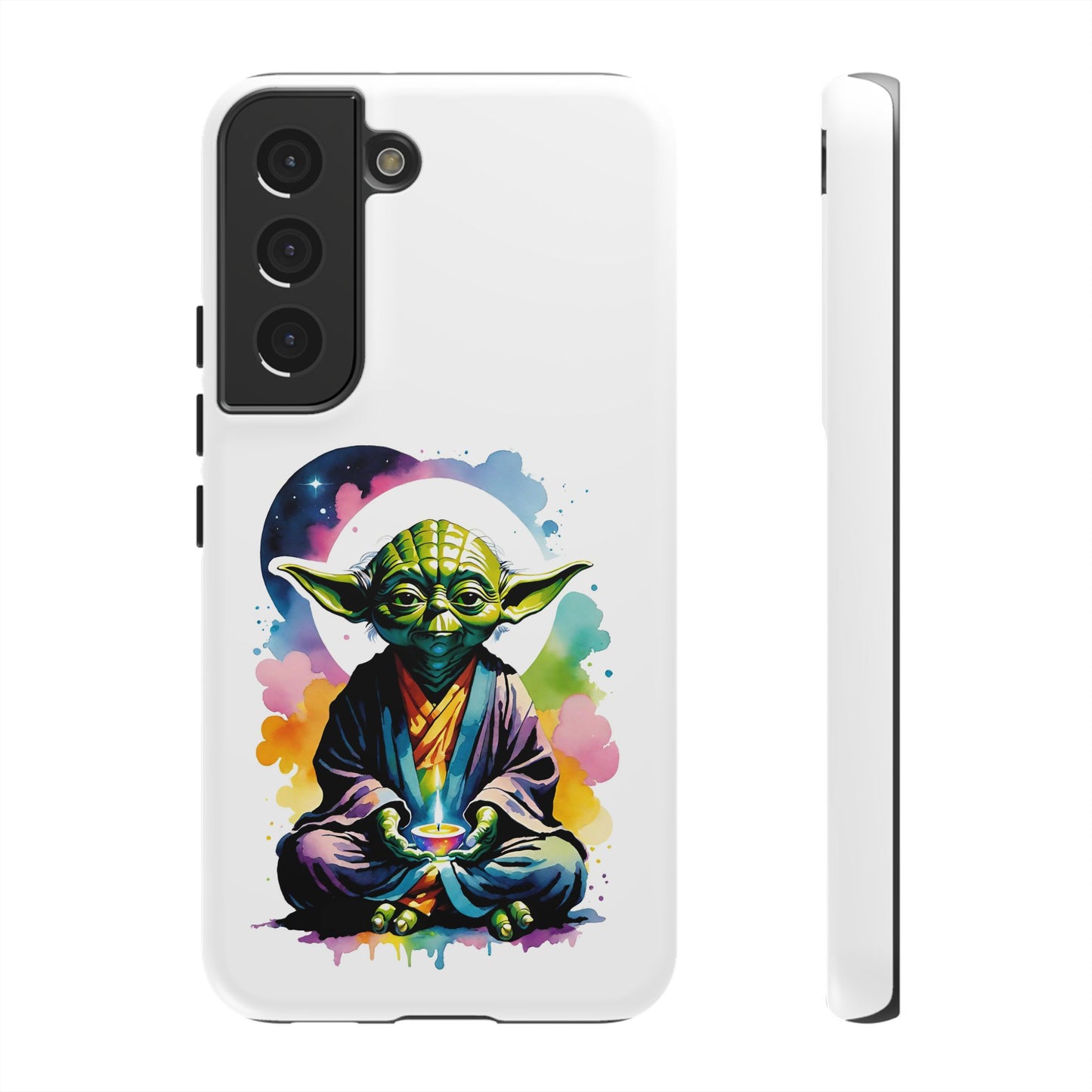 Rugged Phone Case, Watercolor Yoda Design - Star Wars Inspired Phone Cover, Jedi Master Tough Cases, Groovy Yoda Cell Phone Case, Colorful