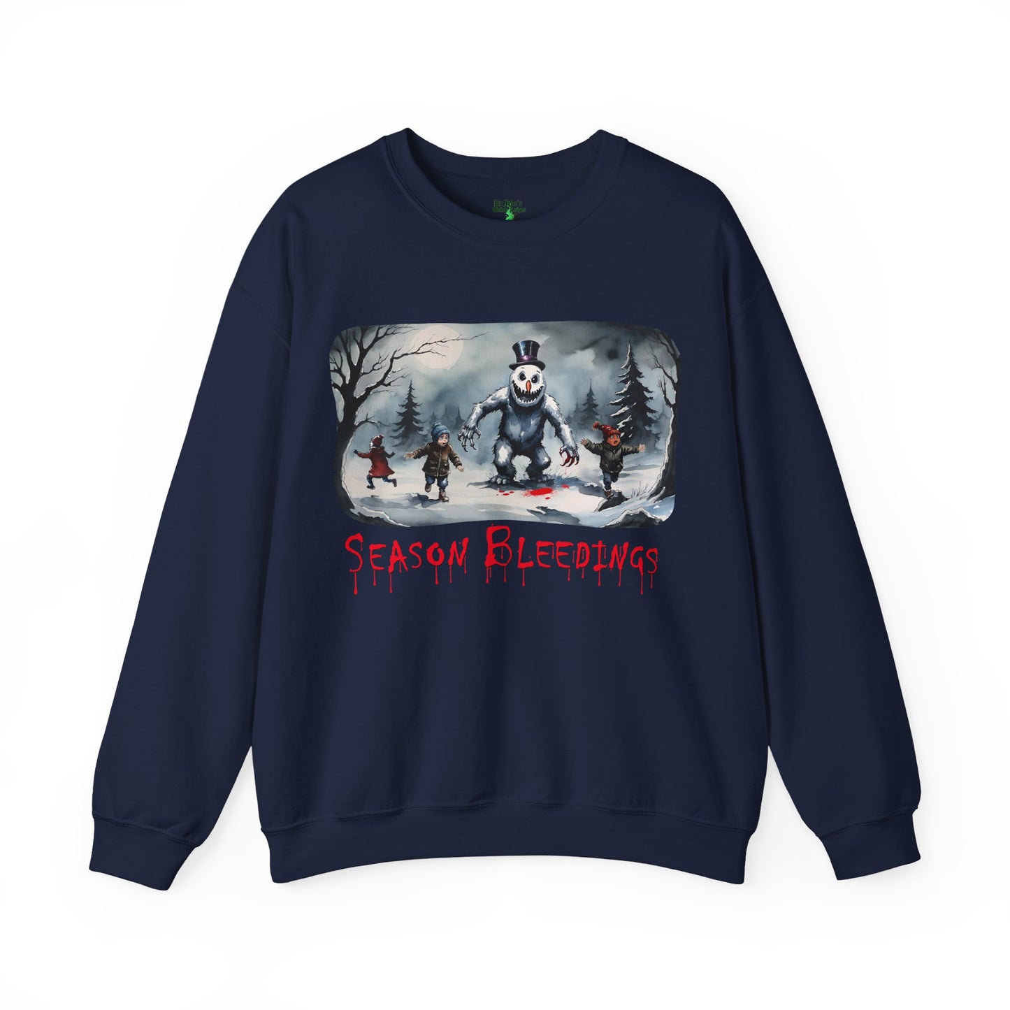 Season Bleedings Sweatshirt — Creepy Snowman Horror Crewneck