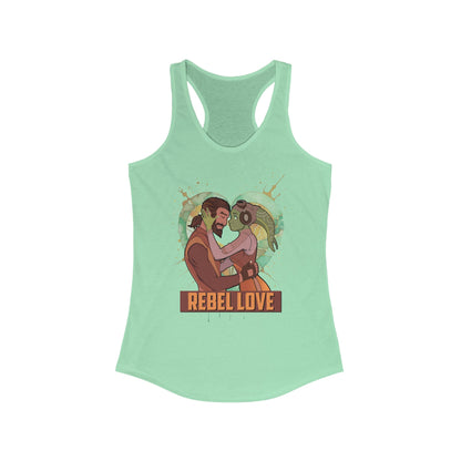 Star Wars Rebel Love Racerback Tank Top, Kanan and Hera Tribute Shirt, SW Rebels Fan Gift, Custom Anniversary Design, Comic Con Shirt