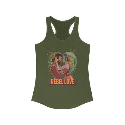 Star Wars Rebel Love Racerback Tank Top, Kanan and Hera Tribute Shirt, SW Rebels Fan Gift, Custom Anniversary Design, Comic Con Shirt