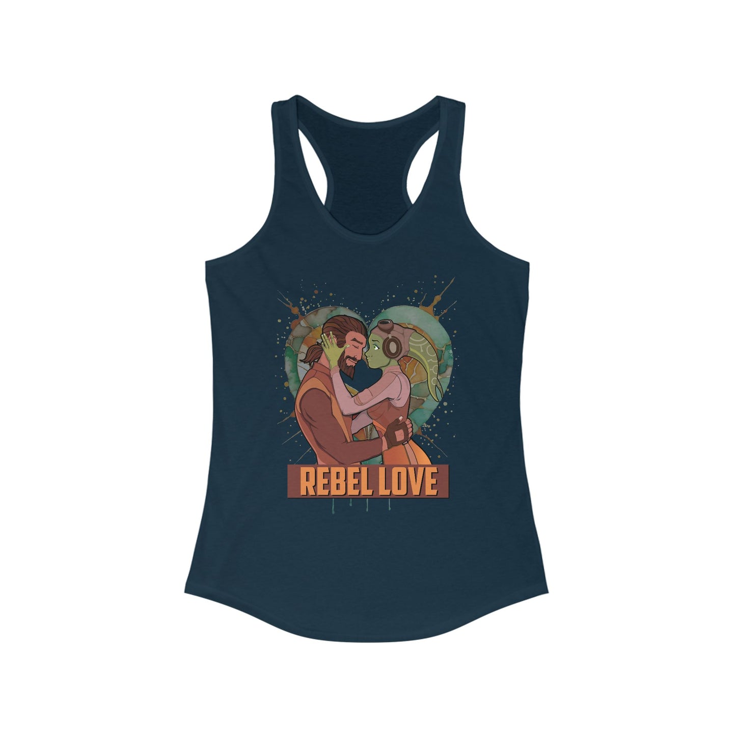 Star Wars Rebel Love Racerback Tank Top, Kanan and Hera Tribute Shirt, SW Rebels Fan Gift, Custom Anniversary Design, Comic Con Shirt