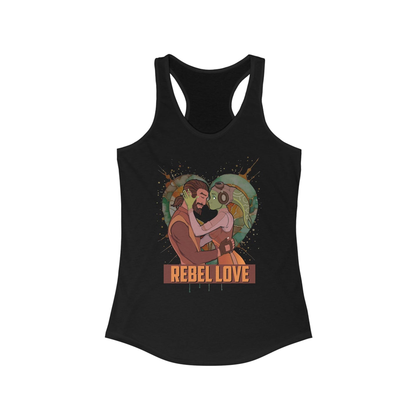 Star Wars Rebel Love Racerback Tank Top, Kanan and Hera Tribute Shirt, SW Rebels Fan Gift, Custom Anniversary Design, Comic Con Shirt