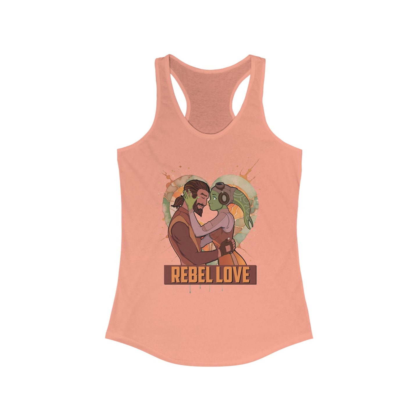 Star Wars Rebel Love Racerback Tank Top, Kanan and Hera Tribute Shirt, SW Rebels Fan Gift, Custom Anniversary Design, Comic Con Shirt