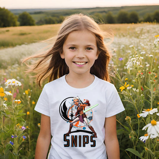 Kids Tee, Cosmic Jedi Ahsoka Tano Tribute Shirt, Star Wars Fan Gift, Girl Power Youth Tee, Nerd Pride T-Shirt, Sci-Fi Enthusiast Apparel,