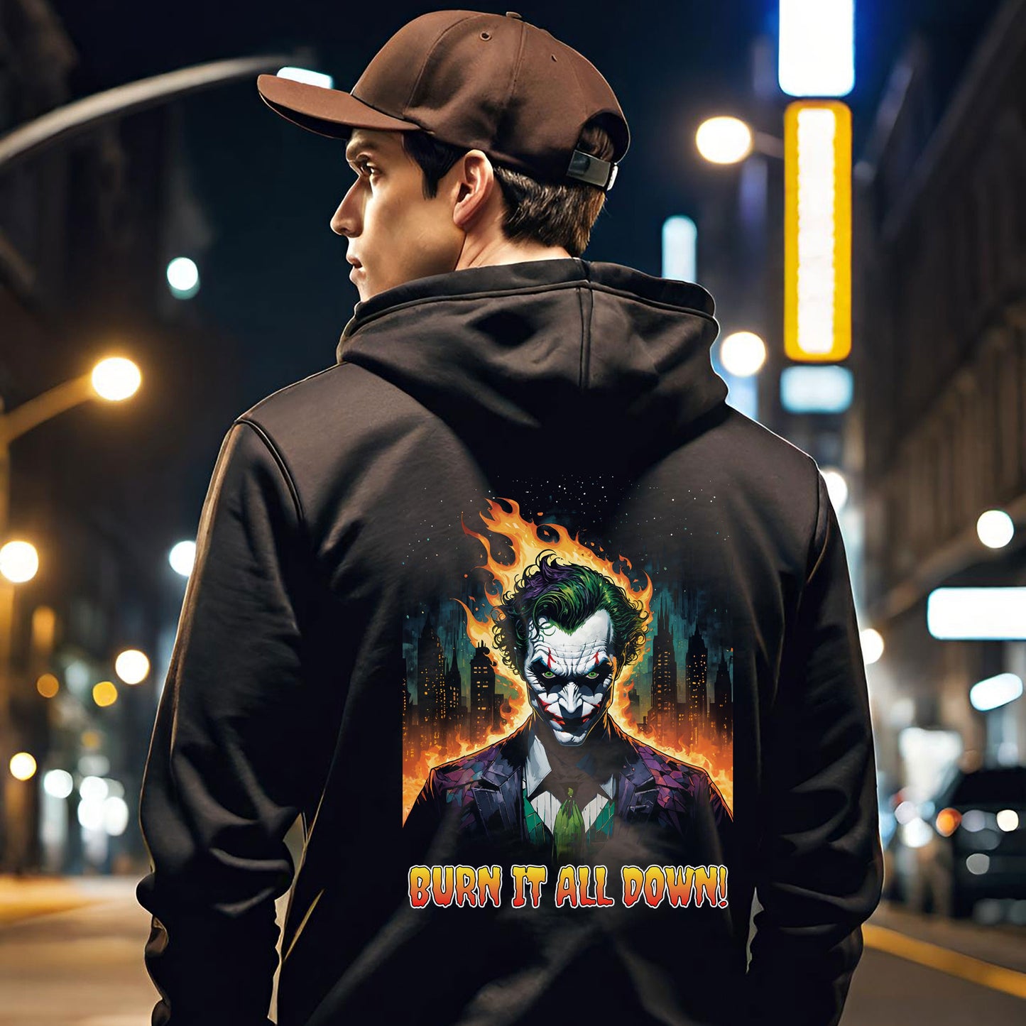 Joker Unisex Hoodie, Batman Villain Hoodie, Burn it all Down, Clown Prince of Crime, Unhinged Joker, Unisex Heavy Blend Hooded Sweatshirt