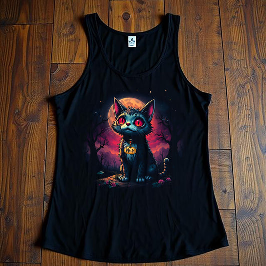 Pluto the Cat Racerback Tank Top, Edgar Allen Poe Inspired, The Black Cat Fans, Nerdy Poe Fans, Stand Out Tank, Statement