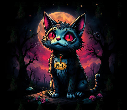 Edgar Allen Poe Inspired Pluto the Cat Unisex College Hoodie, Creepy Gothic Sweatshirt, Halloween Literature Fan Gift, Black Cat Hoody,