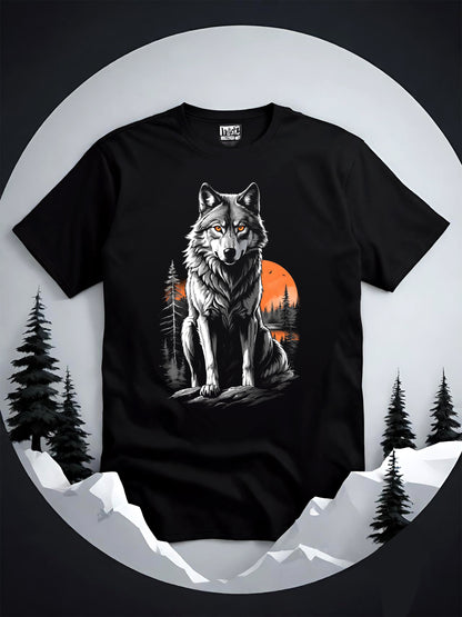 Wolf Graphic Tee | Nature Lover Gift, Cool Graphic Unisex Cotton Shirt