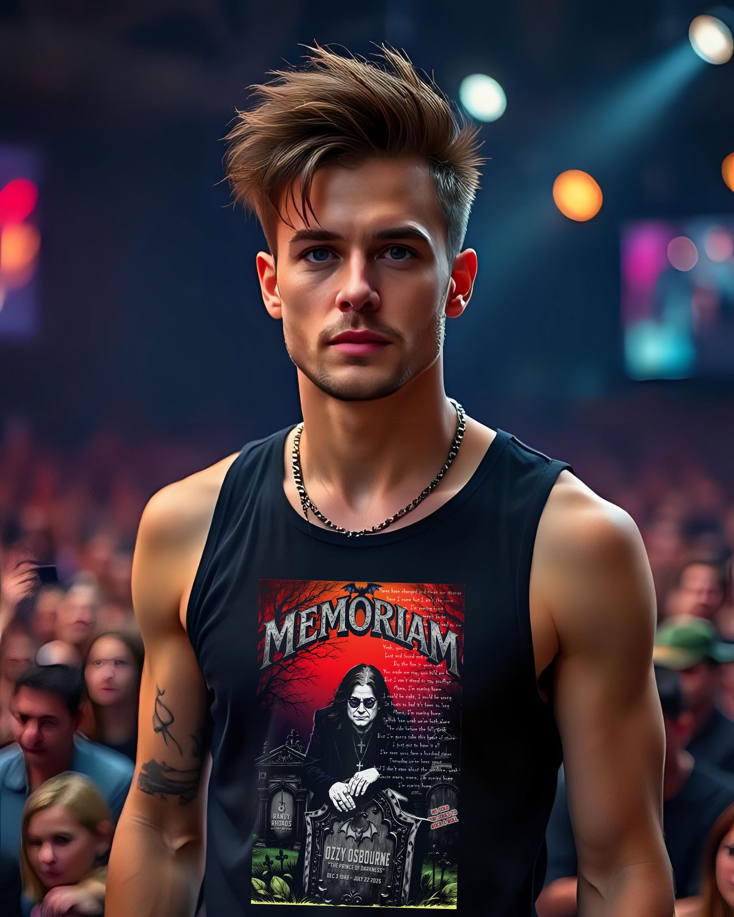 Ozzy Osbourne Memoriam Tank Top, Heavy Cotton Tee, Rock Music Fan Apparel, Concert Shirt, Unisex Sleeveless Top