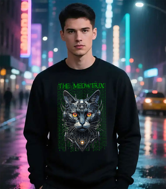 Matrix Cat Parody Sweatshirt, Funny Meowtrix Design, Cat Lover Gift, Movie Parody Shirt, Cool Neo Cat Apparel