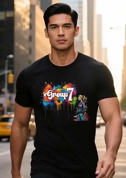 Colorful Group 7 Unisex Tee - Group 7 support t-shirt, TikTok Group 7 merch