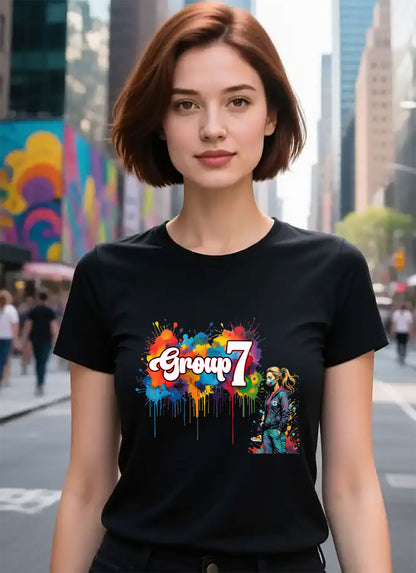 Colorful Group 7 Unisex Tee - Group 7 support t-shirt, TikTok Group 7 merch
