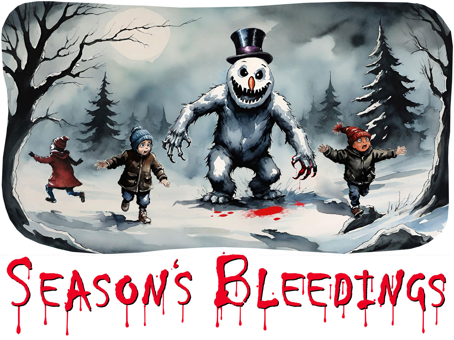 Season’s Bleedings Sweatshirt — Horror Snowman Holiday Crewneck - Gruesome Holiday Design