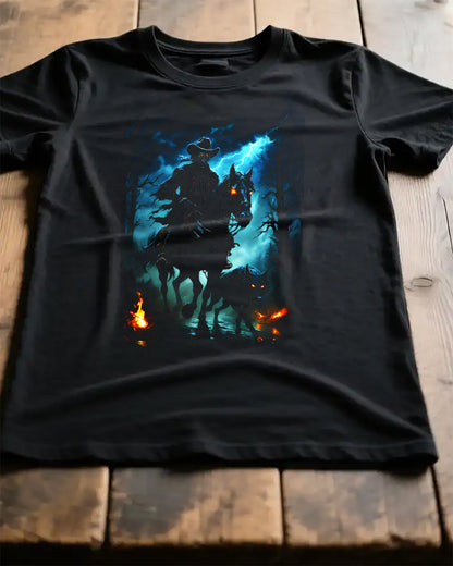 Dark Rider Graphic Tee - Headless Horseman Halloween Shirt