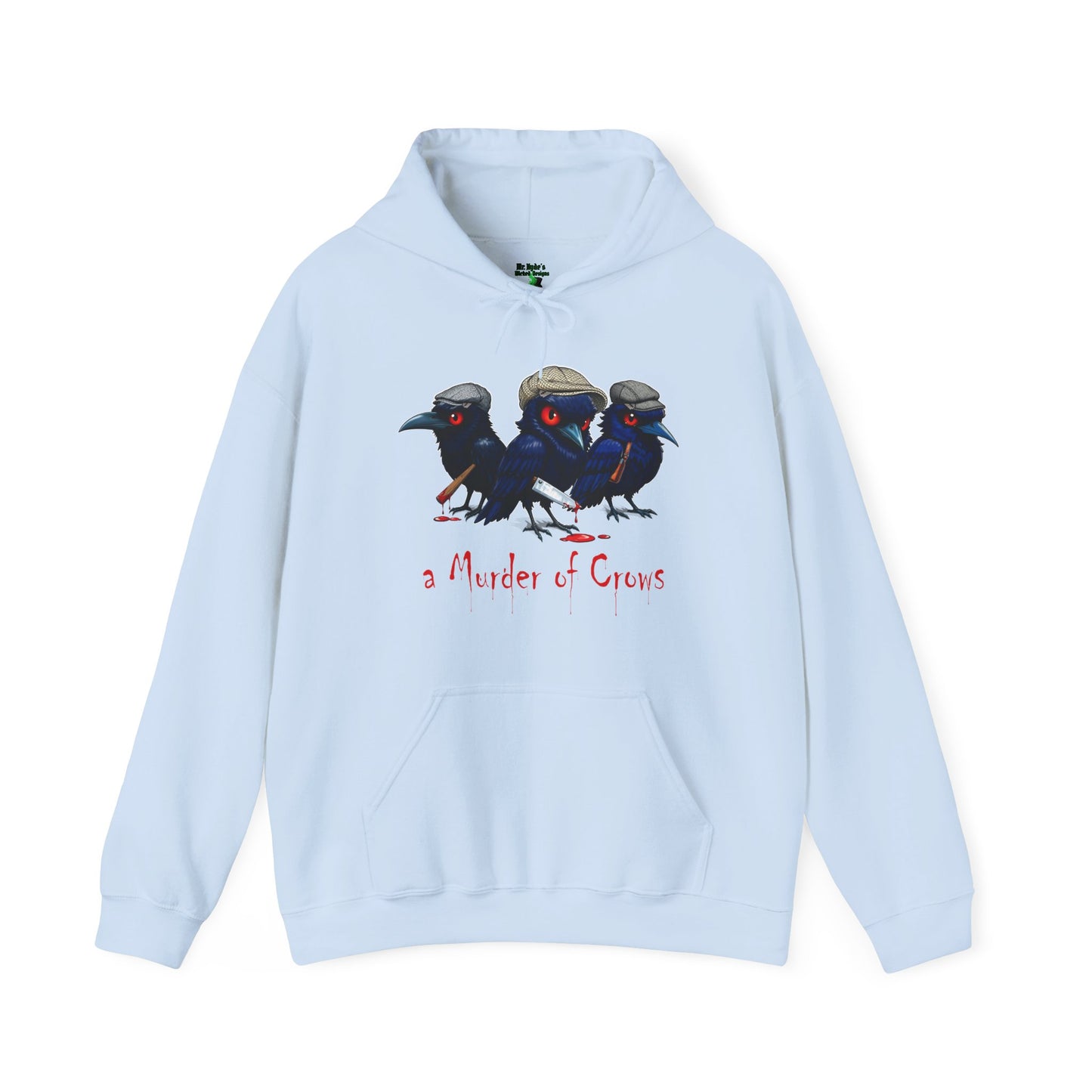 Murder of Crows Unisex Hoodie, Halloween Goth Sweatshirt, Cool Edgy Hooded Jumper, Unique Quirky Jacket, Dark Humor Apparel