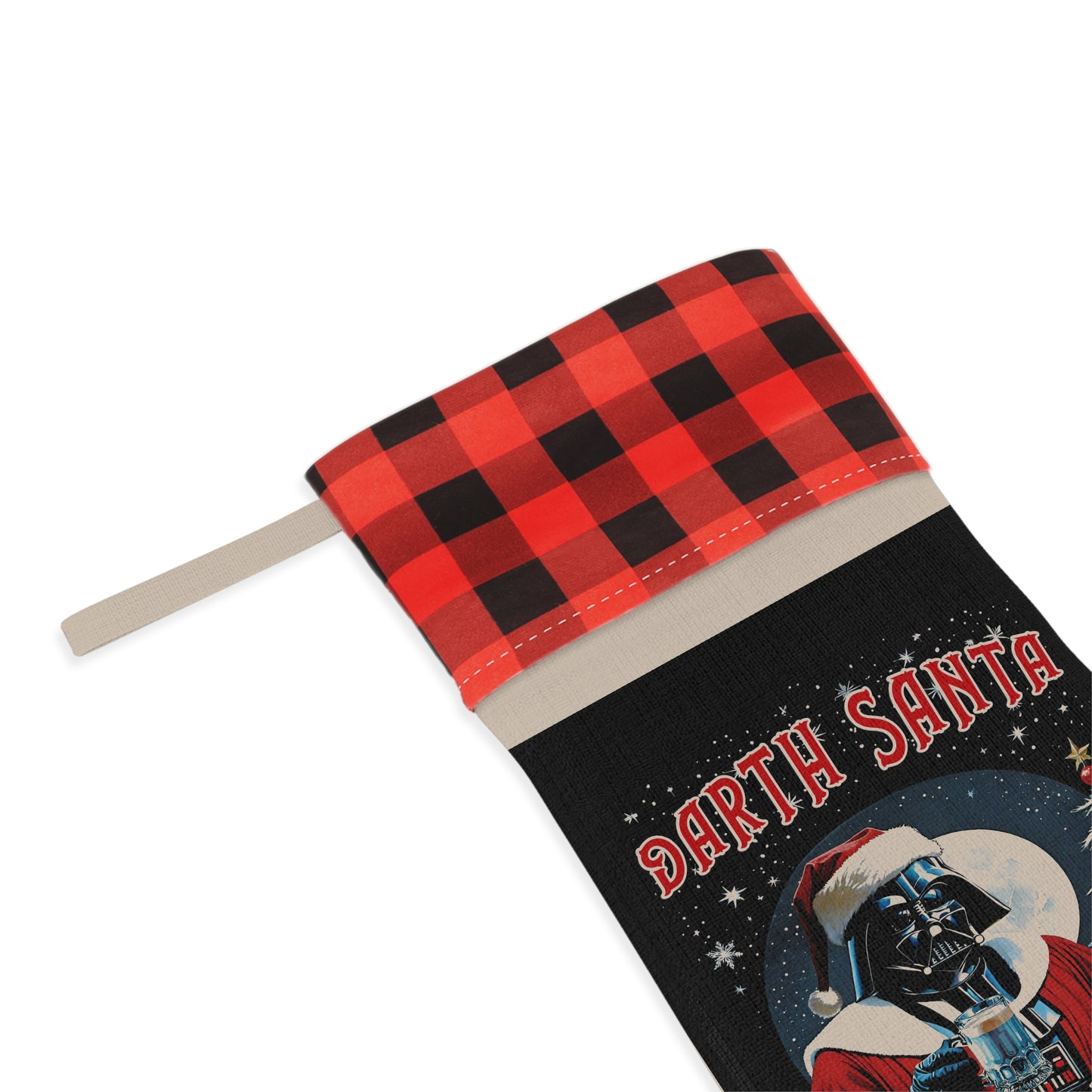 Darth Santa Christmas Stocking, Star Wars Parody Gift, Blue Milk and Cookies, Christmas Cozy, Dank Farrik Holiday Decor