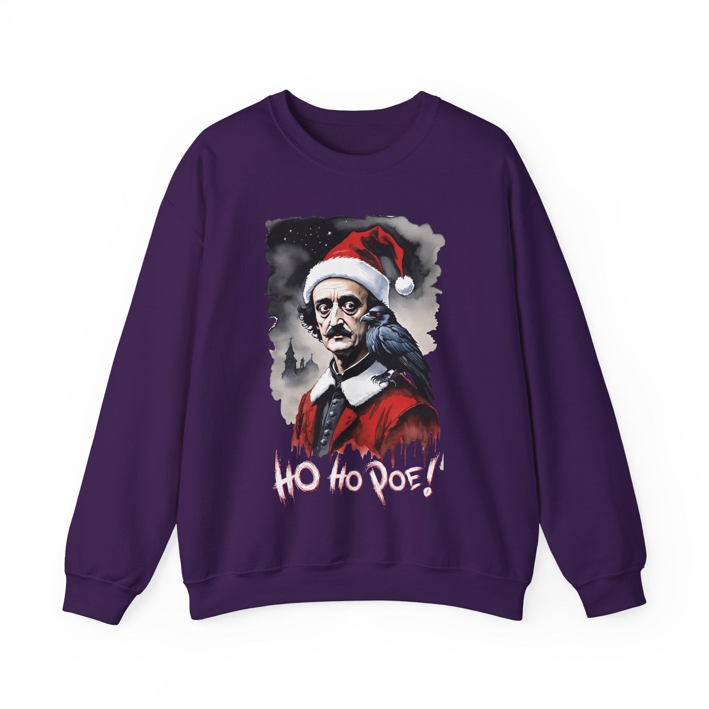Poe Santa Sweatshirt — "Ho Ho Poe!" Edgar Allan Poe Christmas Crewneck
