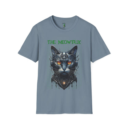 Matrix Cat Parody Softstyle T-Shirt, Funny Movie Tee, Cat Lover Gift, Meowtrix Shirt, Unisex Gildan Cotton Tee