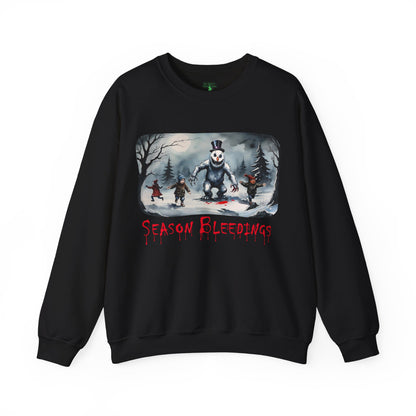 Season Bleedings Sweatshirt — Creepy Snowman Horror Crewneck