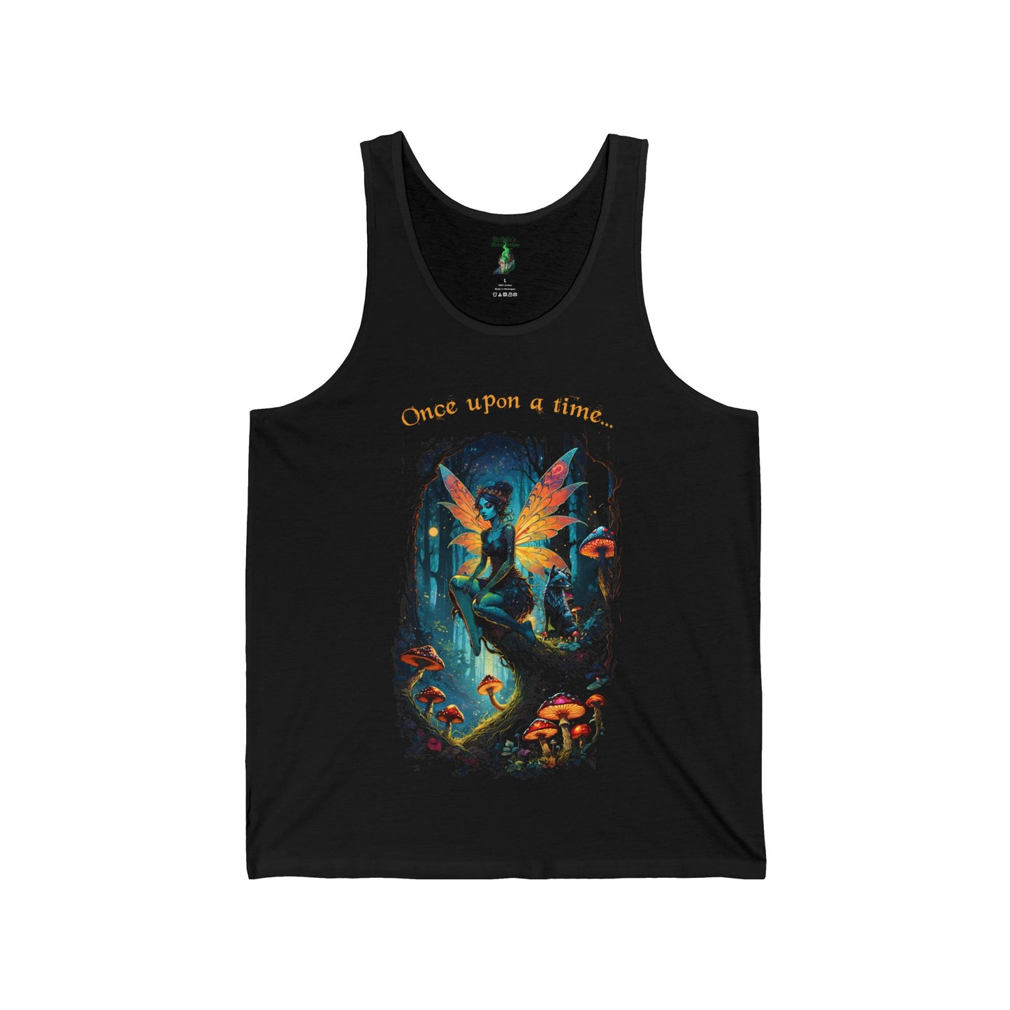 Fantasy Fox and Fairy Tank Top - Enchanting Ladies Shirt for Fairy Girls, Halftone Design, Ideal for Casual Wear or Special Occasions,