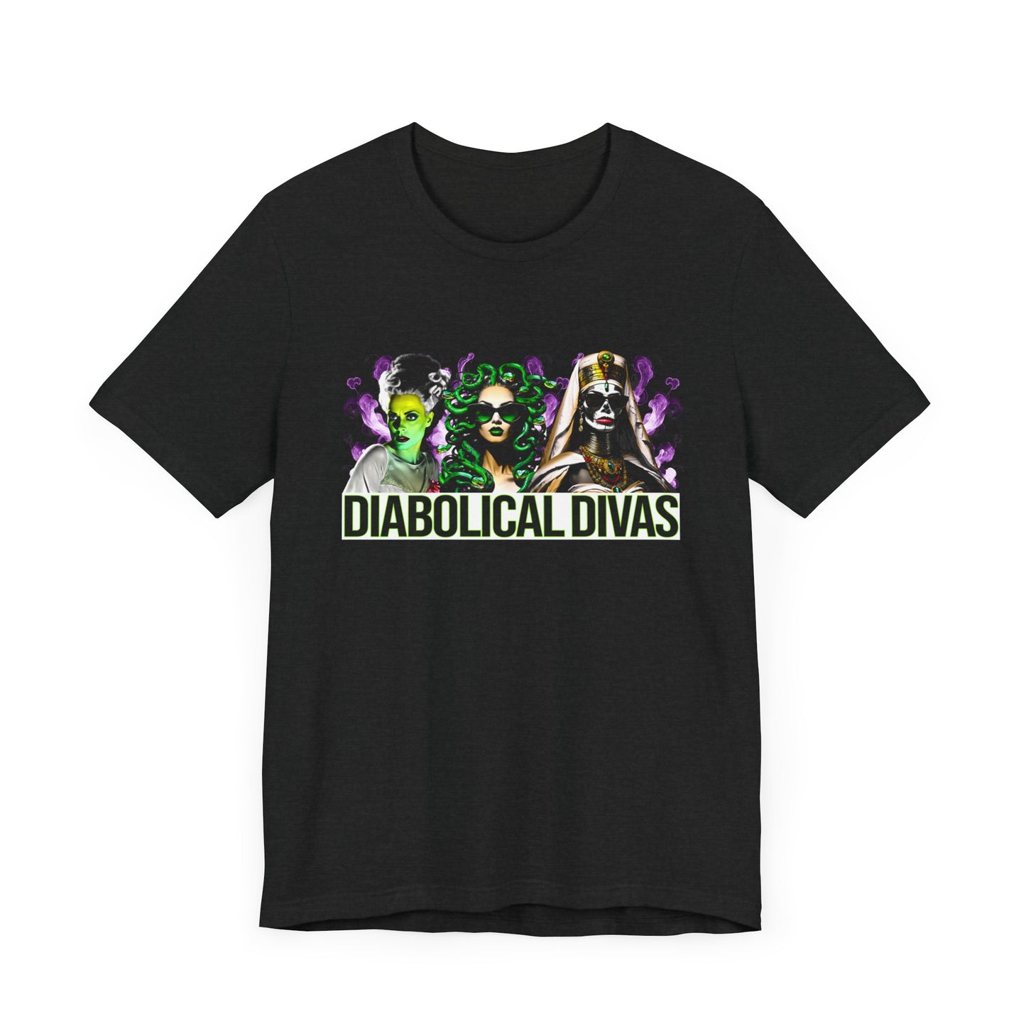 Diabolical Divas T-shirt, Gothic Horror T-shirt, Movie Monster T-shirt, Halloween t-shirt, unisex gothic t-shirt, Unisex Jersey Short Sleeve Tee