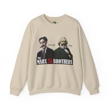 The Marx Brothers Unisex Sweatshirt, Groucho Marx, Karl Marx, Funny Political Cotton Crewneck, Nerdy Humor Shirt