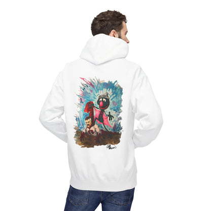 Super Grover versus Omni-Man from Invincible Artistic Unisex Hoodie - Creative Fleece with Unique Design