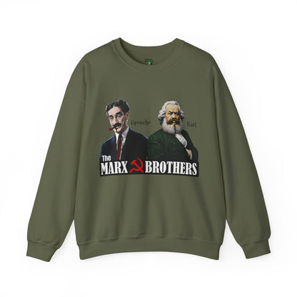 The Marx Brothers Unisex Sweatshirt, Groucho Marx, Karl Marx, Funny Political Cotton Crewneck, Nerdy Humor Shirt