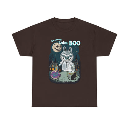 Labu Boo Unisex Tee, Ghostly Charm Tshirt, Vintage Cartoon Style Shirt, Parody Labubu Top, Halloween Costume