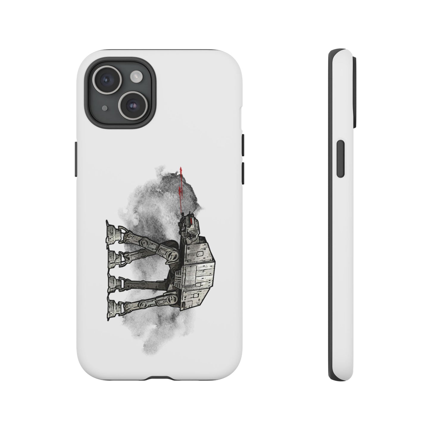 Tough Cases, Star Wars Empire Strikes Back AT-AT Walker Fanart Rugged Cell Phone Case, White Walker Phone Cover, Empire Strikes Back Merch,