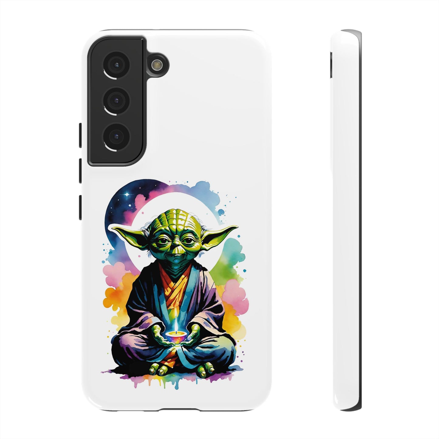 Rugged Phone Case, Watercolor Yoda Design - Star Wars Inspired Phone Cover, Jedi Master Tough Cases, Groovy Yoda Cell Phone Case, Colorful