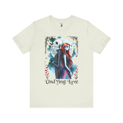 Undying Love Unisex Cotton T-shirt, Jack and Sally Halloween Tee, Gothic Love Story Shirt, Halloween Christmas Fan Apparel, Gothic Romance