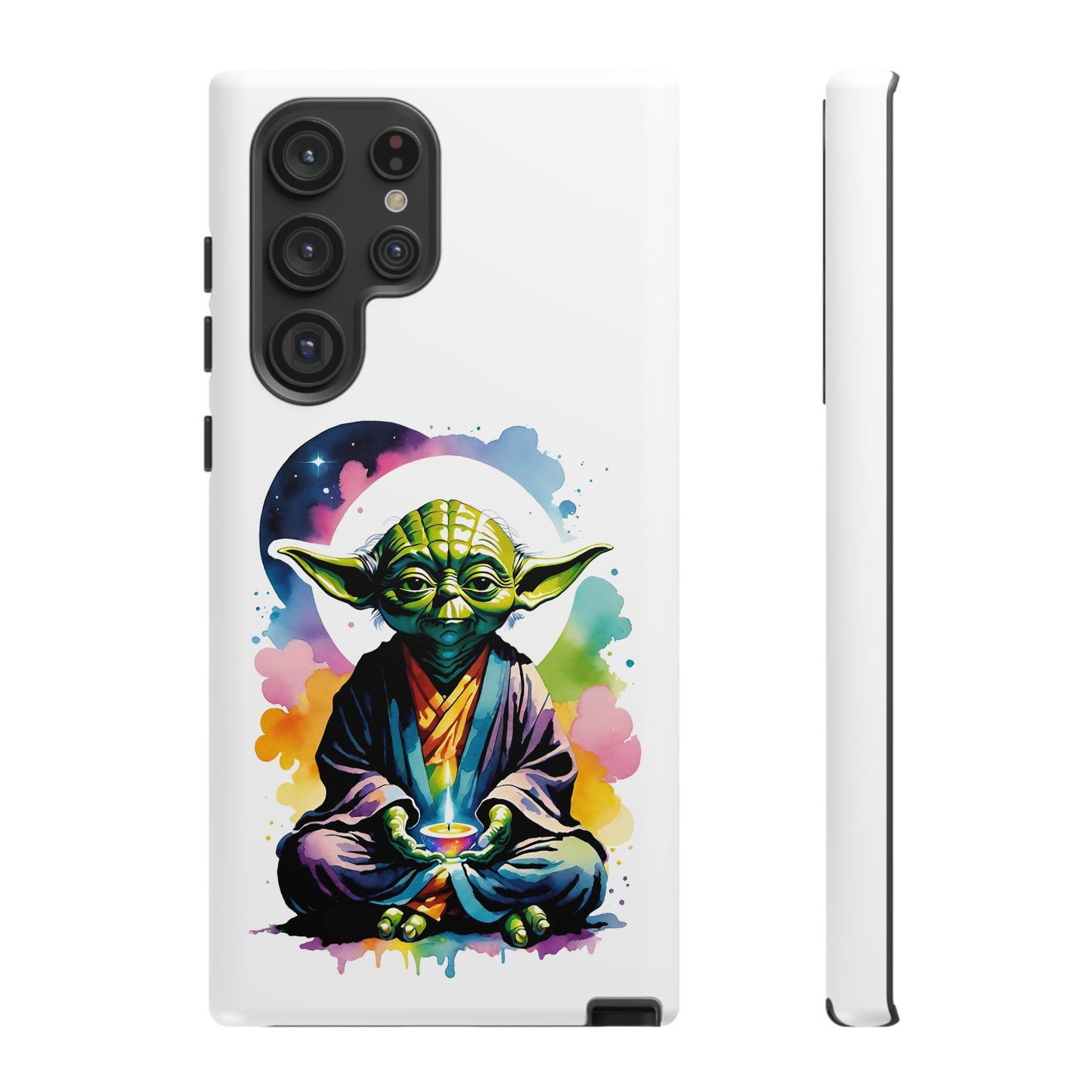 Rugged Phone Case, Watercolor Yoda Design - Star Wars Inspired Phone Cover, Jedi Master Tough Cases, Groovy Yoda Cell Phone Case, Colorful