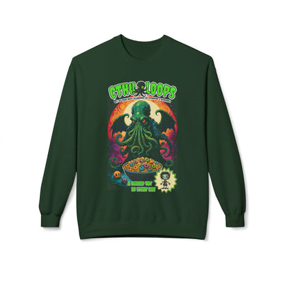Cthu-Loops Parody Sweatshirt, Halloween, Cthulhu Fan Gift, Elder God Shirt, Lovecraftian Apparel, Black Green Unisex Jumper, Cereal Killer
