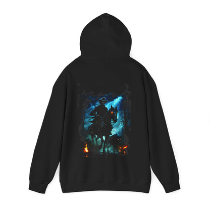 Headless Horseman Illustration Hoodie | Spooky Halloween Horseman Night