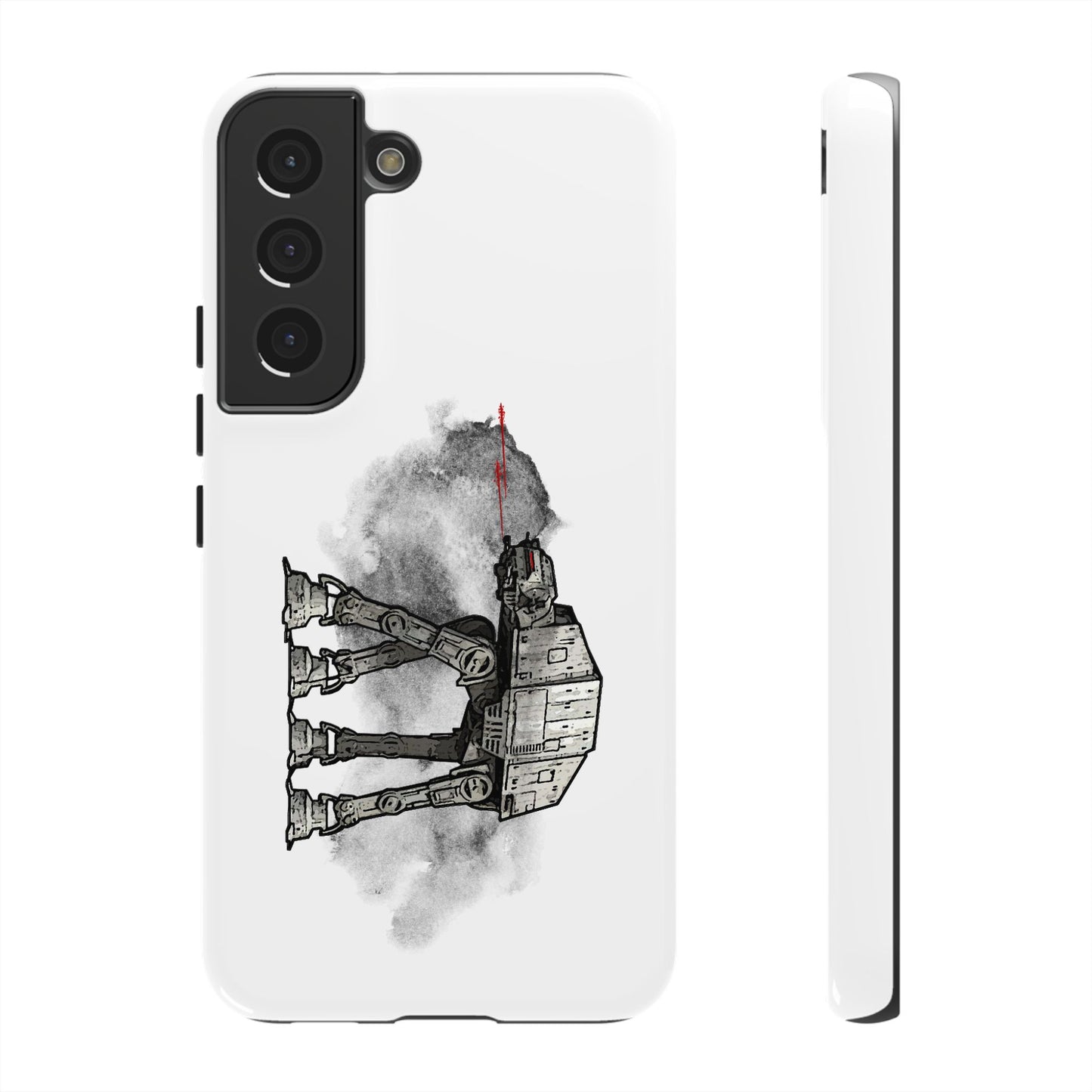 Tough Cases, Star Wars Empire Strikes Back AT-AT Walker Fanart Rugged Cell Phone Case, White Walker Phone Cover, Empire Strikes Back Merch,