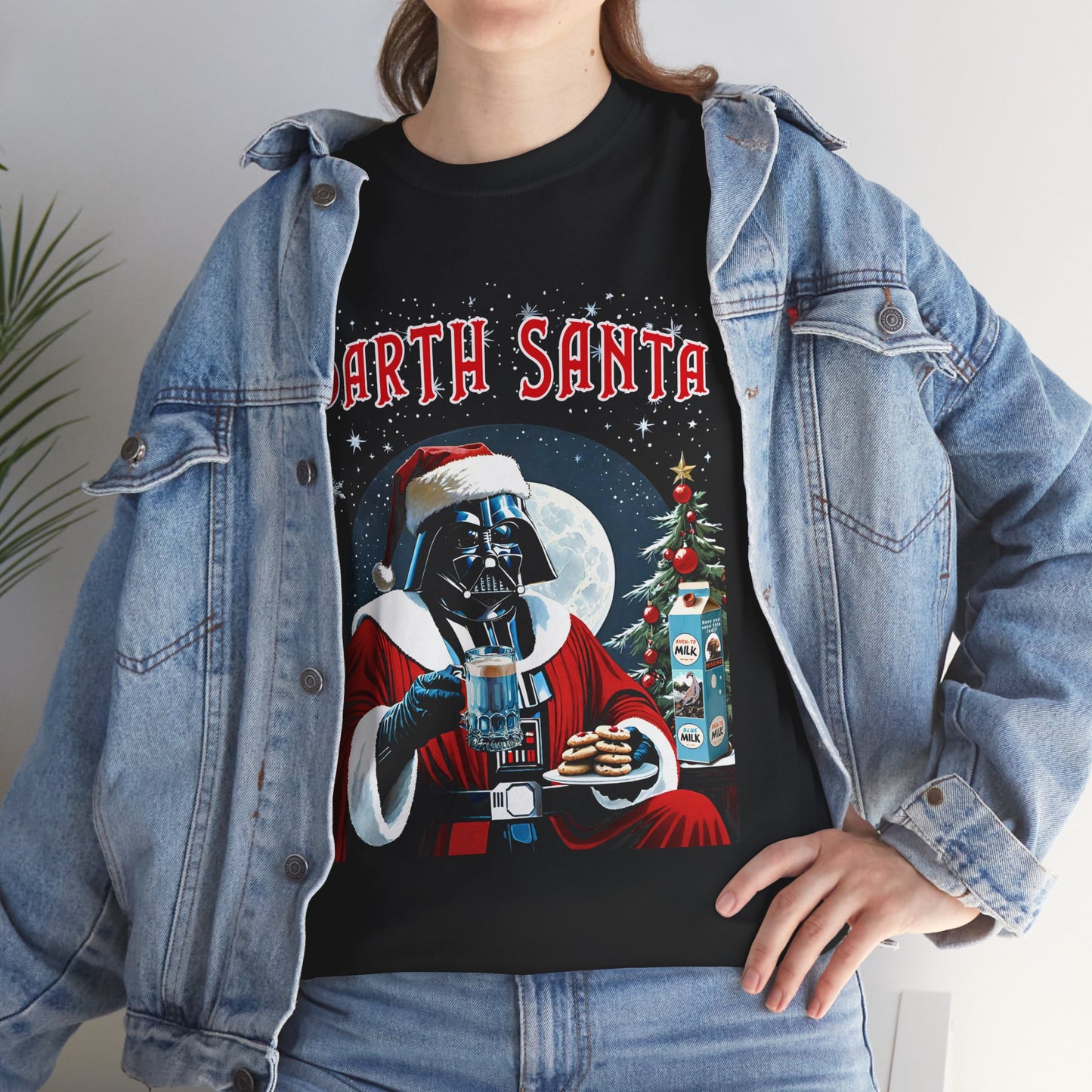 Darth Santa Unisex Tee, Star Wars Christmas Shirt, Blue Milk Humor Tshirt, SW Parody Gift, Dank Farrik Tee, Jedi Milk Alien, AHCH-TO Milk