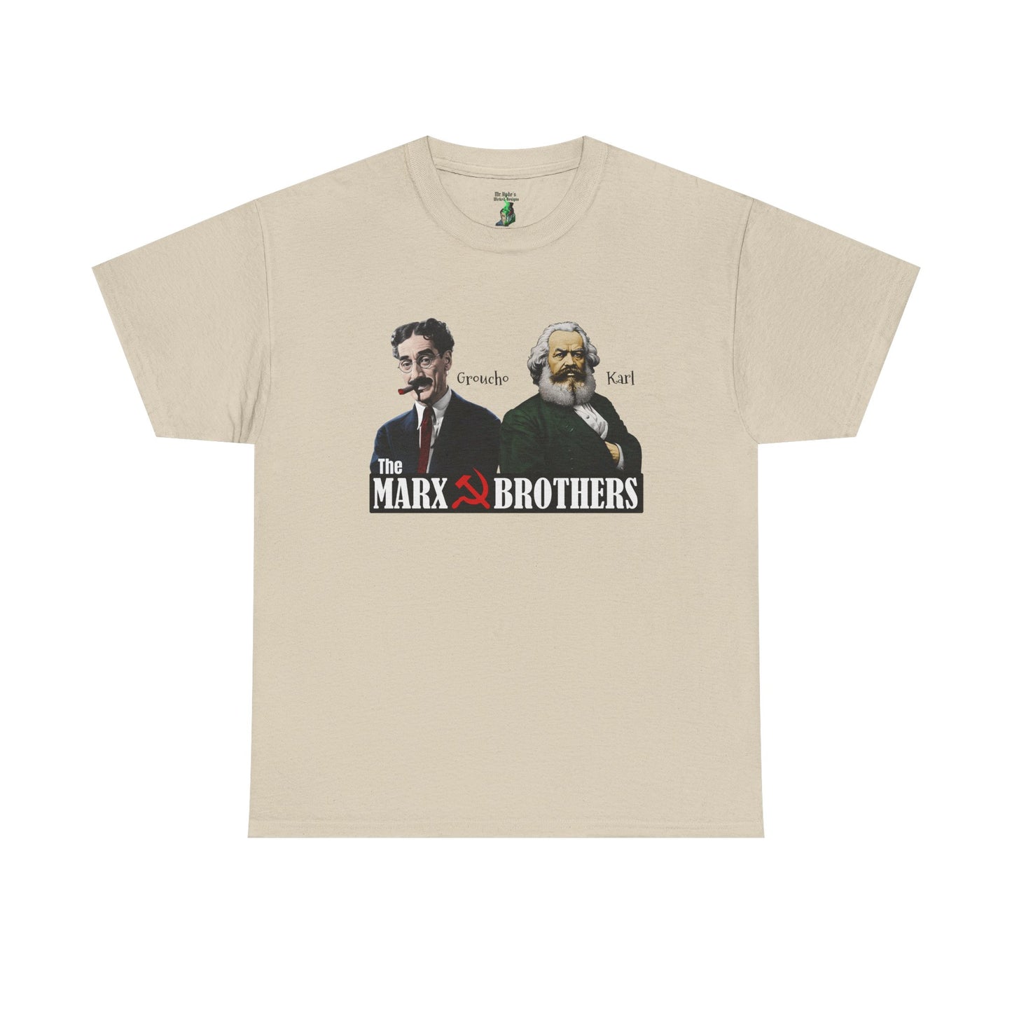 Marx Brothers Groucho and Karl Marx Unisex T-shirt, Comedy Trio Tee, Funny Parody Shirt, Political Satire Top, Hilarious Graphic Tee