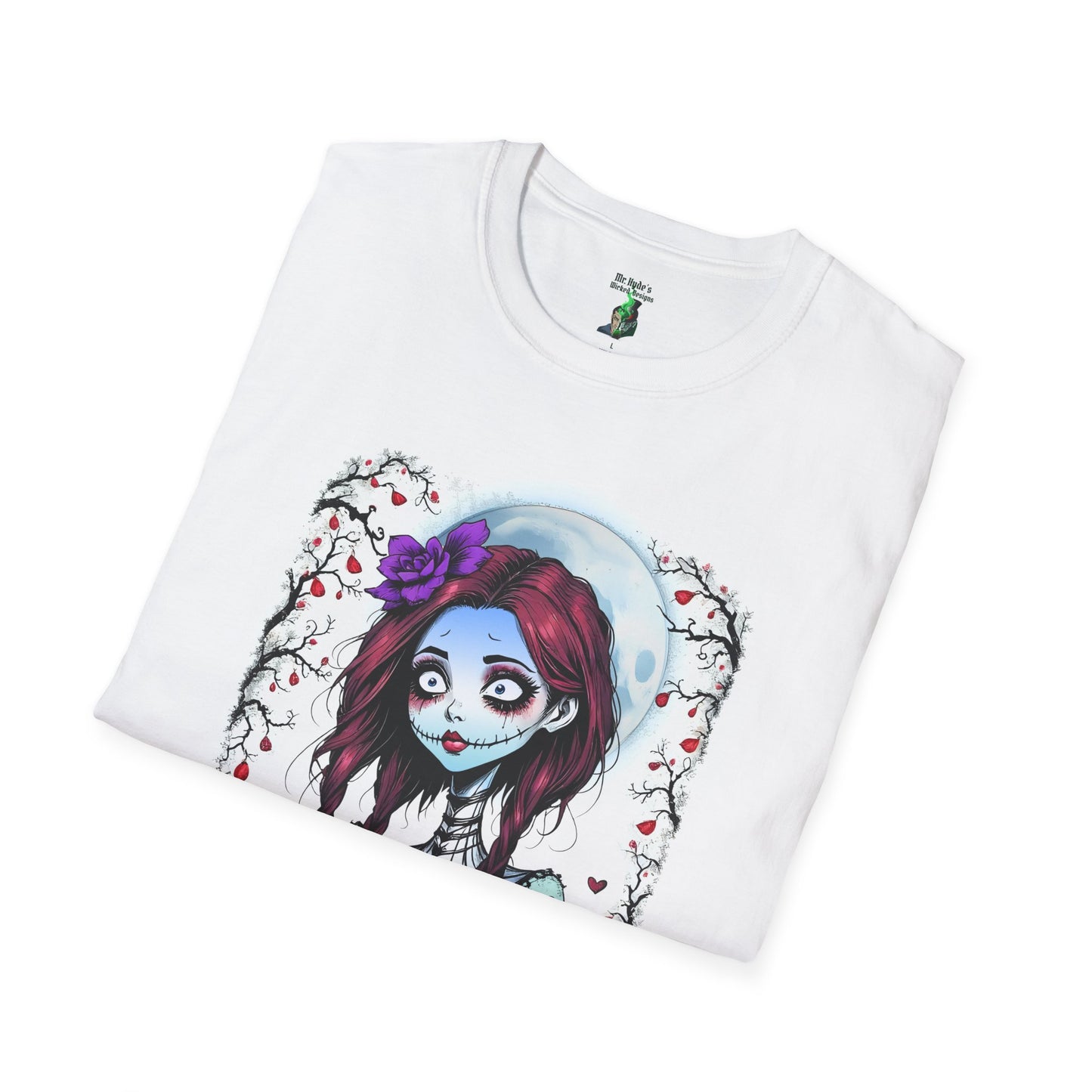 Sally T-Shirt, Unisex Softstyle Tee with Quote, Jack and Sally Fan Apparel, Nightmare Before Xmas Design