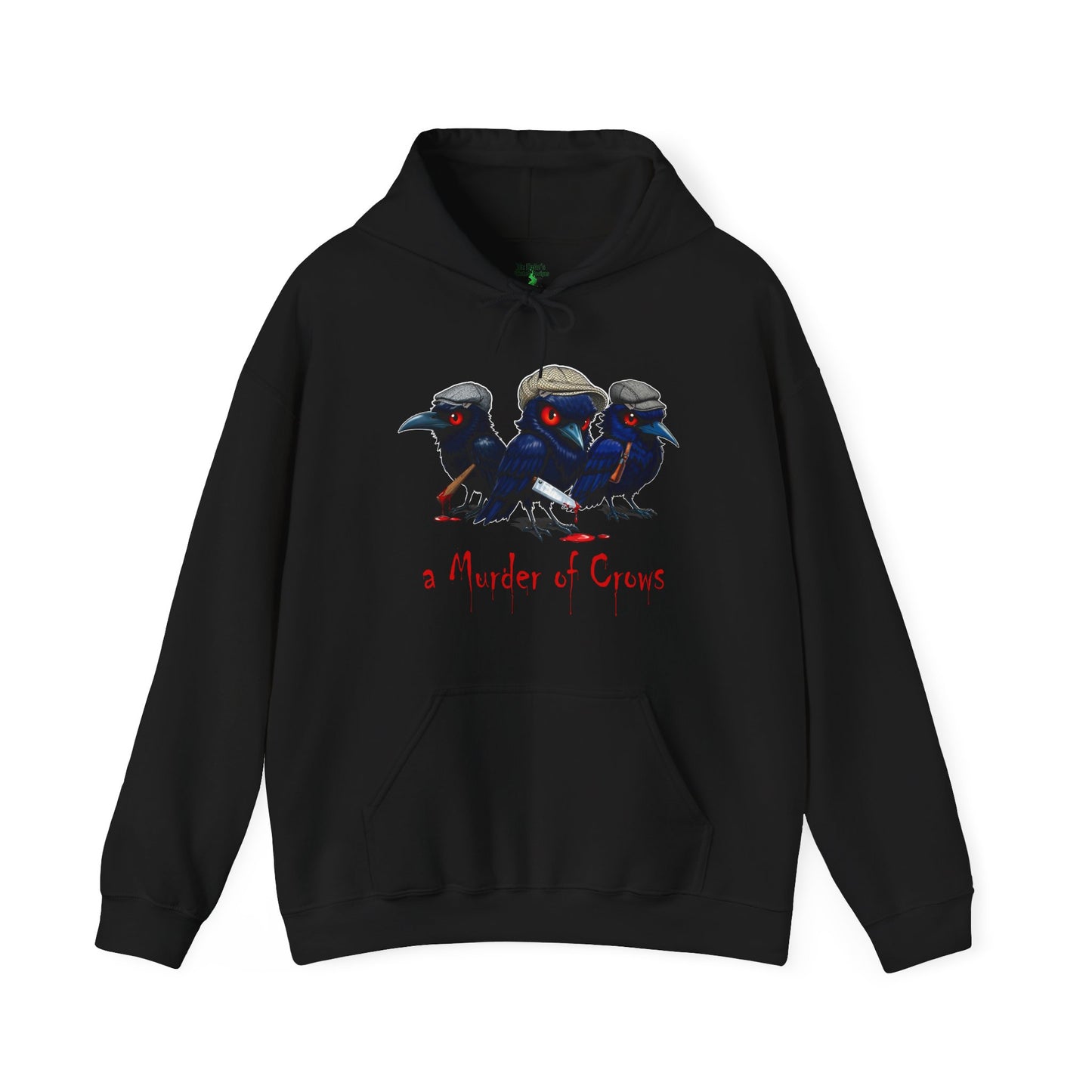 Murder of Crows Unisex Hoodie, Halloween Goth Sweatshirt, Cool Edgy Hooded Jumper, Unique Quirky Jacket, Dark Humor Apparel