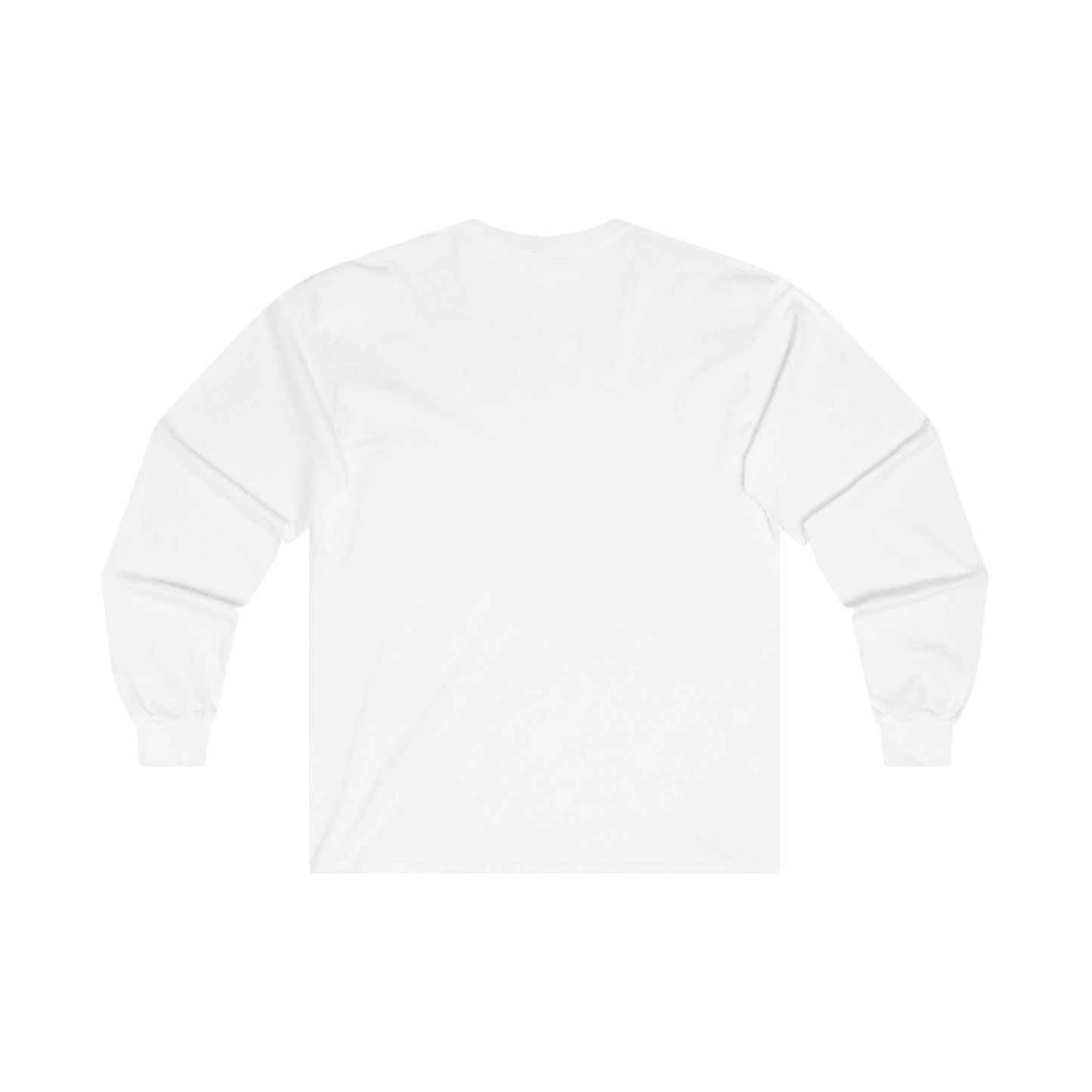 A Gildan Unisex long sleeve t-shirt from the reverse view.