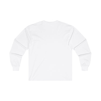 A Gildan Unisex long sleeve t-shirt from the reverse view.