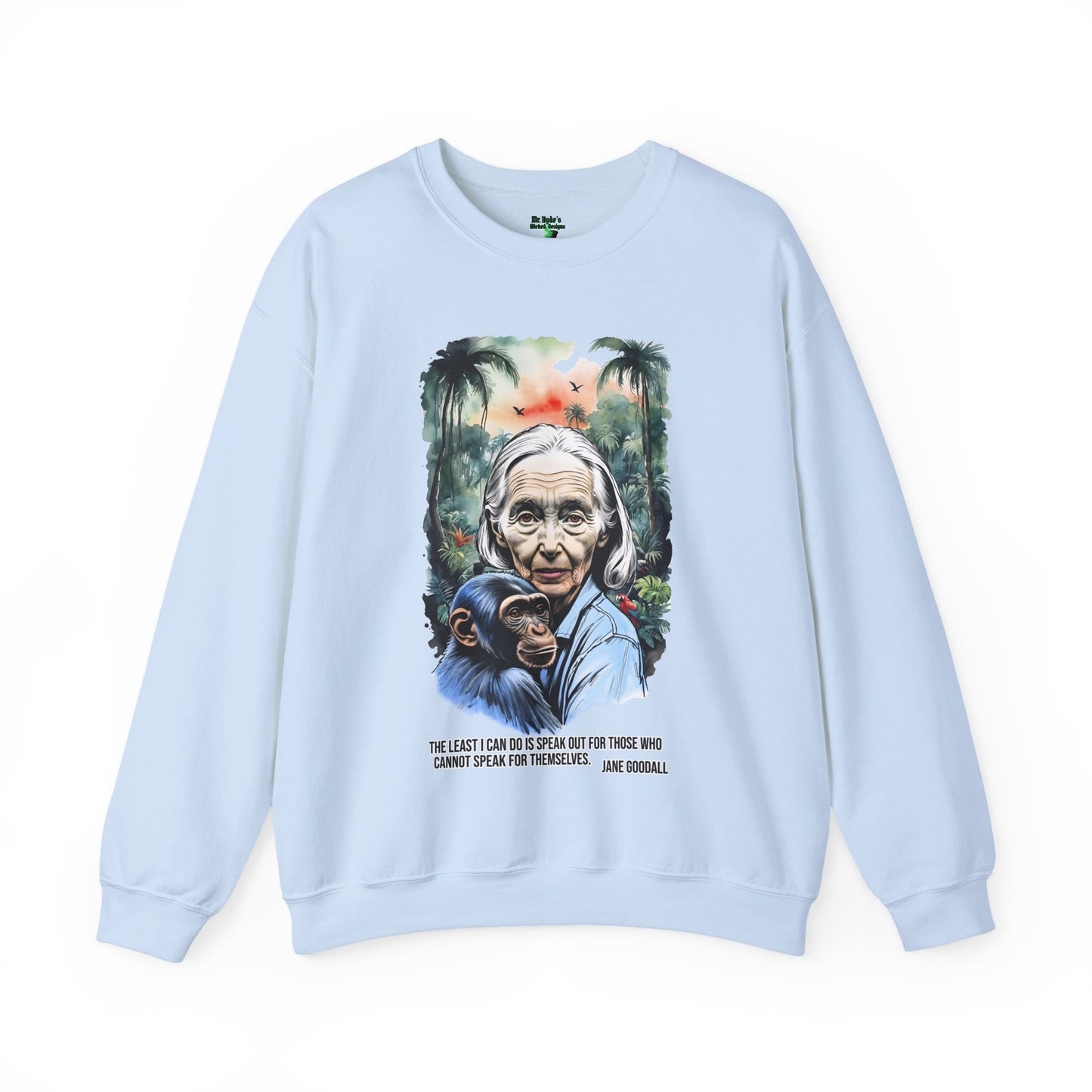 Jane Goodall Inspired Crewneck Sweatshirt, Unisex Sweatshirt, Eco-Friendly Apparel, Gift for Animal Lovers, Inspirational Quote [...]